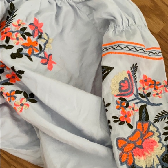 SZ M Free People Boho Mini Dress Embroidered - Picture 5 of 6